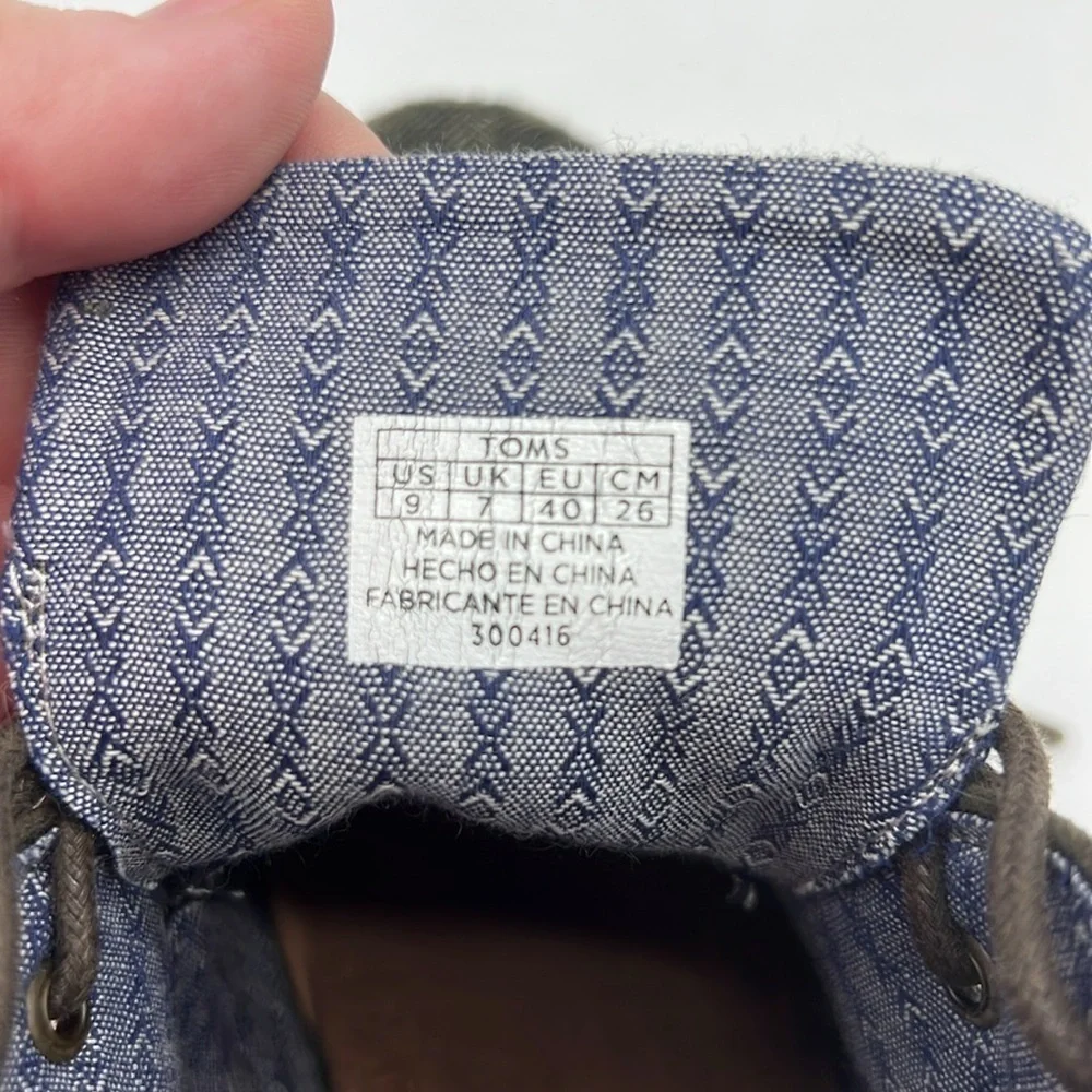 Toms 300416 Women US 9 dark olive green brown textile wedge lace up ankle bootie